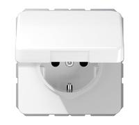 Jung simple Insert Prise 2P+T avec clapet blanc-alpin CD1520BFKLWW