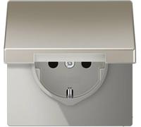 Jung simple Insert Prise avec cache rabattable acier inoxydable ES1520KIKL 1 pc(s)