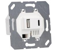 Jung Bike Prise de charge USB USB15CAWW Duroplast Type A et C Blanc alpin