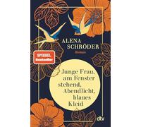 Junge Frau, am Fenster, stehend, Abendlicht, blaues Kleid | Alena Schröder Alena Schröder (Auteur)