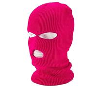 Jungerhouse Balaclava Tricoté Intégral Cagoule 3 Trous 2 Trous Multifonction Coupe Vent Au Chaud Masque Moto Vélo Ski Cagoule Unisexe Sports (Rose 3 Trous,Taille Unique)