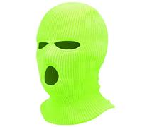 Jungerhouse Balaclava Tricoté Intégral Cagoule 3 Trous 2 Trous Multifonction Coupe Vent Au Chaud Masque Moto Vélo Ski Cagoule Unisexe Sports (Vert Fluorescent 3 Trous,Taille Unique)