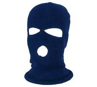 Jungerhouse Balaclava Tricoté Intégral Cagoule 3 Trous 2 Trous Multifonction Coupe Vent Au Chaud Masque Moto Vélo Ski Cagoule Unisexe Sports (Bleu Marine 3 Trous,Taille Unique)