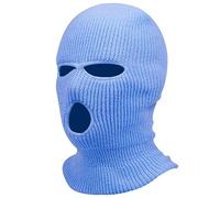 Jungerhouse Balaclava Tricoté Intégral Cagoule 3 Trous 2 Trous Multifonction Coupe Vent Au Chaud Masque Moto Vélo Ski Cagoule Unisexe Sports (Bleu Clair 3 Trous,Taille Unique)