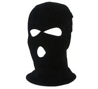 Jungerhouse Balaclava Tricoté Intégral Cagoule 3 Trous 2 Trous Multifonction Coupe Vent Au Chaud Masque Moto Vélo Ski Cagoule Unisexe Sports (Noir 3 Trous,Taille Unique)