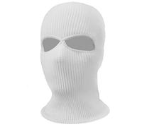 Jungerhouse Balaclava Tricoté Intégral Cagoule 3 Trous 2 Trous Multifonction Coupe Vent Au Chaud Masque Moto Vélo Ski Cagoule Unisexe Sports (Blanc 2 Trous,Taille Unique)