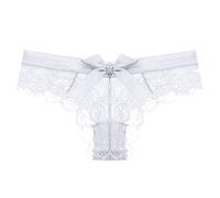Jungerhouse Femme Dentelle Arc Culotte String Sexy Lingerie sous-vêtements Slips Tanga (Blanc,S)