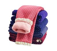 Jungerhouse Legging Filles Hiver Legging Polaire pour Fille Chaud Fleece Lined Coton Collant Pantalon pour Fille 2-10 Ans (110cm(3-4 Ans),Pink)