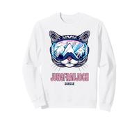Jungfraujoch Masque de Ski Motif Chat Panorama de Montagne Sweatshirt