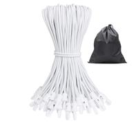 JunGG Lot de 25 tendeurs en caoutchouc avec crochets - 25 cm - Avec crochets - Pour fixation de bâche, tente, camping