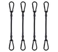 JunGG Lot de 4 tendeurs en caoutchouc avec mousqueton - 30 cm - 100 % latex - Pour voile d'ombrage, jardin, vélo, voiture, chargement