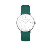 JUNGHANS Montre-Bracelet à Quartz pour Femme Max Bill avec Bracelet en Cuir Vert 47/4557.02
