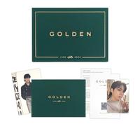 JUNGKOOK - [GOLDEN] (Weverse Albums Ver.) Book Case + Photo Book + QR Card + User Guide + Post Card + Photo Card + Contents Envelope + 2 Extra Photocards
