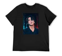 Jungkook South Korean Singer BTS Member Unisex T-Shirt Printed Tee Black Mens Top Shirt XXL