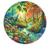 Jungle 1000 Pièces Puzzle pour Adultes Et Enfan Natural Scenery Puzzle Rond Décoration Moderne Jeu Cadeau Unique 1000pcs (67.5x67.5cm)