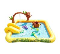Jungle Animal Inflatable Kids Pool - Oval Splash Play Center 214x167x85cm