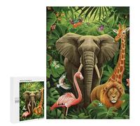Jungle Animal Paradise-2 Puzzle 1000 Pièces Educa Jouet en Bois Cadeau Unique Décoration Intérieure Jeu Éducatif Challenge Toy Adultes Et Enfants À Partir De 14 Ans 500 PCS