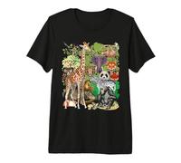 Jungle Animal Wildlife Safari Zoo Thème Forêt Animaux Sauvages T-Shirt Haut de Gamme