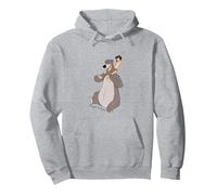 Jungle Book Mowgli And Baloo Sweat à Capuche, Unisexe pour adultes, Gris Chiné, M