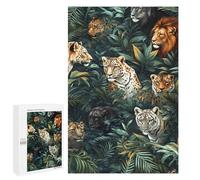 Jungle Cats in Amazon Rainforest Puzzle 1000 Pièces Educa Jouet en Bois Cadeau Unique Décoration Intérieure Jeu Éducatif Challenge Toy Adultes Et Enfants À Partir De 14 Ans 1000 PCS