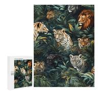Jungle Cats in Amazon Rainforest Puzzle 1000 Pièces Educa Jouet en Bois Cadeau Unique Décoration Intérieure Jeu Éducatif Challenge Toy Adultes Et Enfants À Partir De 14 Ans 500 PCS