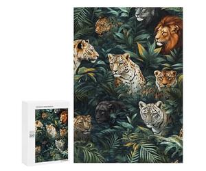 Jungle Cats in Amazon Rainforest Puzzle 1000 Pièces Educa Jouet en Bois Cadeau Unique Décoration Intérieure Jeu Éducatif Challenge Toy Adultes Et Enfants À Partir De 14 Ans 300 PCS