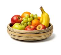Jungle Culture Grand bol à fruits en bambou de 30 cm, bol en bois naturel pour servir la salade, articles ménagers durables, pour plan de travail de cuisine ou table à manger, saladier fait à la main