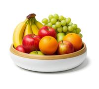 Jungle Culture Grand bol à fruits en bambou de 30 cm, bol en bois naturel pour servir la salade, articles ménagers durables, pour plan de travail de cuisine ou table à manger, saladier fait à la main