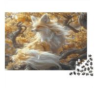Jungle Fox Puzzle 1000 Pièces Cadeau Unique forêt Automne Jeu Éducatif Défi Jouet À De Qualité Supérieure Peinture Art pour Adultes Et Enfants 1000pcs (75x50cm)