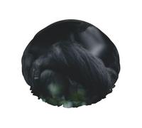 Jungle Gorilla Bonnet de douche imperméable réutilisable pour femme - Couvre-cheveux élastique pour bain, spa, voyage et utilisation quotidienne