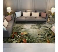 Jungle Green Tapis pour Chambre 60x90 Salon 60x90 nurserie | Grande moquette lavable forêt tropicale antidérapante antidérapante décoration bureau crèche
