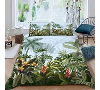 Jungle Housse De Couette X Imprim¿¿ D Feuille De Palmier Parure De Lit Personnes Ado Fille Enfants Microfibre Literie Pi¿¿Ces Avec Fermeture ¿¿C