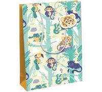 Jungle, kraft blanc, sac large 26,5x14x33 cm - Multicolore
