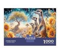 Jungle la Nuit 1000 Pièces Jeu De Réflexion Avancé en Carton Solide pour Muscler Son Cerveau Chat Montagne Savannah Parfait comme Activité De Vacances Et Puzzle Offert en Cadeau 38x26cm/1000pcs