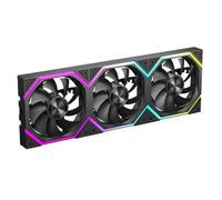 Jungle Leopard Build Blocks UNI Daisy Chain RGB PC Ventilateur 120MM 3er Pack,2000RPM/62.36CFM,5V3PIN ARGB und 12V4PIN PWM Ventilateur (Noir)