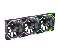 Jungle Leopard Build Blocks UNI Daisy Chain RGB PC Ventilateur 120MM 3er Pack,2000RPM/62.36CFM,5V3PIN ARGB und 12V4PIN PWM Ventilateur (Noir Reverse Blade)