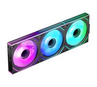 Jungle Leopard Interstellar-V2 Daisy Chain RGB PC Ventilateur 120MM 3er Pack,1850RPM/68CFM/2.4mmH2O/24LEDs,5V3PIN ARGB und 12V4PIN PWM Ventilateur (Noir)