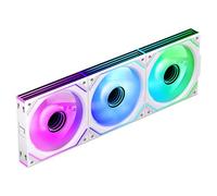 Jungle Leopard Interstellar-V2 Daisy Chain RGB PC Ventilateur 120MM 3er Pack,1850RPM/68CFM/2.4mmH2O/24LEDs,5V3PIN ARGB und 12V4PIN PWM Ventilateur (Blanc)