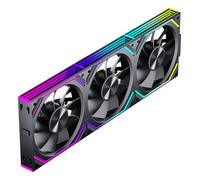 Jungle Leopard Interstellar-V2RS Daisy Chain RGB PC Ventilateur 120MM 3er Pack,1850RPM/68CFM/2.4mmH2O,5V3PIN ARGB und 12V4PIN PWM Ventilateur (Noir Reverse Blade)