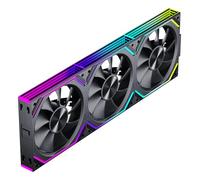 Jungle Leopard Interstellar-V2RS Daisy Chain RGB PC Ventilateur 120MM 3er Pack,1850RPM/68CFM/2.4mmH2O,5V3PIN ARGB und 12V4PIN PWM Ventilateur (Noir)