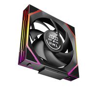 Jungle Leopard Interstellar-V4 140 mm Daisy Chain RGB PC Ventilateur avec indicateur de vitesse, 2100RPM/70.6CFM, 5V3PIN ARGB et ventilateur PWM 12V4PIN (1, Black, 140MM-Forward)