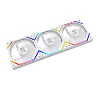 Jungle Leopard Lot de 3 ventilateurs SR120 X3, ventilateurs ARGB et PWM de 120 mm, noyau d'essieu, module CD à double anneau, ventilateurs ARGB 5 V 120 mm pour boîtier d'ordinateur (blanc)
