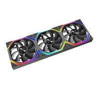 Jungle Leopard Lot de 3 ventilateurs SR120 X3, ventilateurs ARGB et PWM de 120 mm, noyau d'essieu, module CD à double anneau, ventilateurs ARGB 5 V 120 mm pour boîtier d'ordinateur (noir)