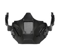 Jungle Leopard Masque Tactique Demi-Visage Airsoft Casque Masque en Maille Wargame Paintball Écran Facial de Protection(BK)