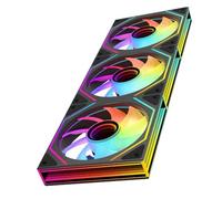 Jungle Leopard Prism6MAX-X3 RGB PC Ventilateur 120MM 3er Pack[Trois miroirs infinis à côté][HDB]58.36CFM/1850RPM/28LEDs 5V3PIN ARGB et 12V4PIN PWM Ventilateur (Noir)