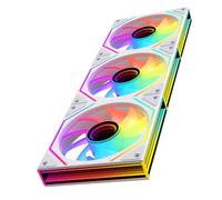 Jungle Leopard Prism6MAX-X3 RGB PC Ventilateur 120MM 3er Pack[Trois miroirs infinis à côté][HDB]58.36CFM/1850RPM/28LEDs 5V3PIN ARGB et 12V4PIN PWM Ventilateur (Blanc)