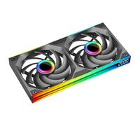 Jungle Leopard STARLINK Single Frame Ventilateur Unité avec Vitesse Affichage, All-in-One Conception,avec 1/2/3 x 120mm 2300RPM/66.6CFM/2.77mmH2O ARGB PWM Ventilateur (2, BK, INF)