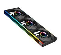 Jungle Leopard STARLINK Single Frame Ventilateur Unité avec Vitesse Affichage, All-in-One Conception,avec 1/2/3 x 120mm 2300RPM/66.6CFM/2.77mmH2O ARGB PWM Ventilateur (3, BK, INF)