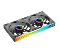 Jungle Leopard STARLINK Single Frame Ventilateur Unité avec Vitesse Affichage, All-in-One Conception,avec 1/2/3 x 120mm 2300RPM/66.6CFM/2.77mmH2O ARGB PWM Ventilateur (2, BK Reverse Flow, INF)