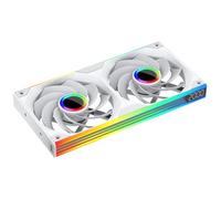 Jungle Leopard STARLINK Single Frame Ventilateur Unité avec Vitesse Affichage, All-in-One Conception,avec 1/2/3 x 120mm 2300RPM/66.6CFM/2.77mmH2O ARGB PWM Ventilateur (2, WH Reverse Flow, INF)